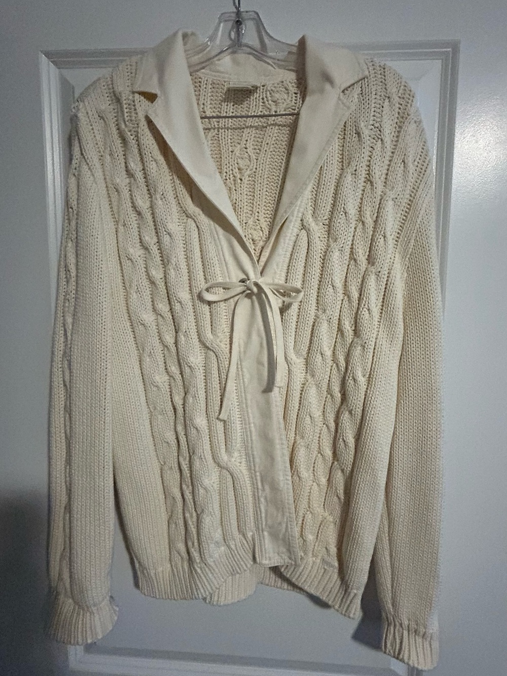 Blue Willi's Cream Cable Knit Cardigan with Tie Front